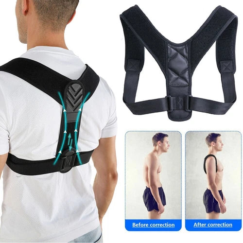 Corrector Postura Unisex AJUSTABLE + Parches Dolores Cervicales GRATIS