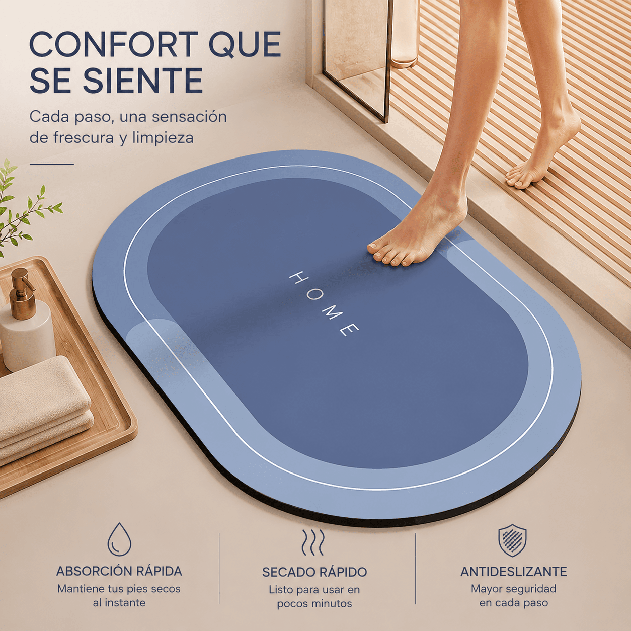 Alfombra Antideslizante Secado Rápido