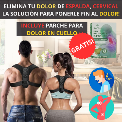 Corrector Postura Unisex  AJUSTABLE + Parches Dolores Cervicales GRATIS