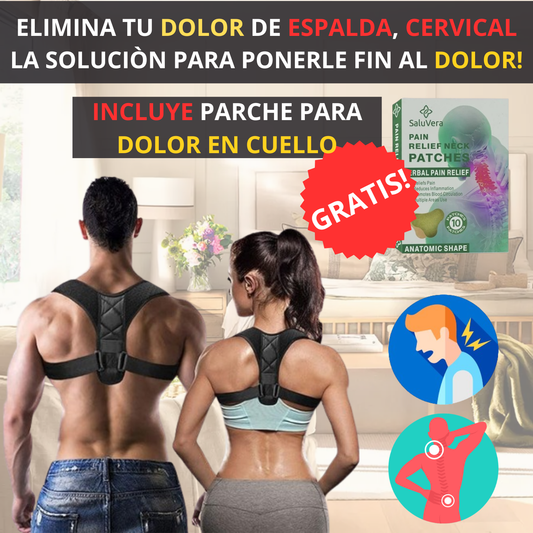 Corrector Postura Unisex  AJUSTABLE + Parches Dolores Cervicales GRATIS